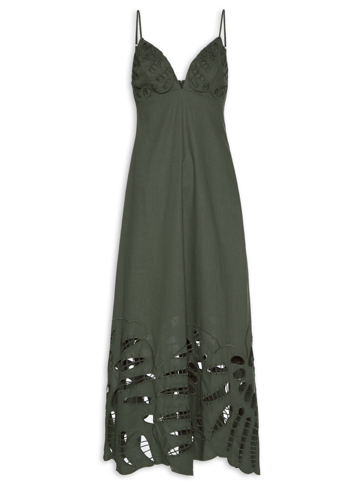 Vestido Costela De Adão Artesanal - Verde