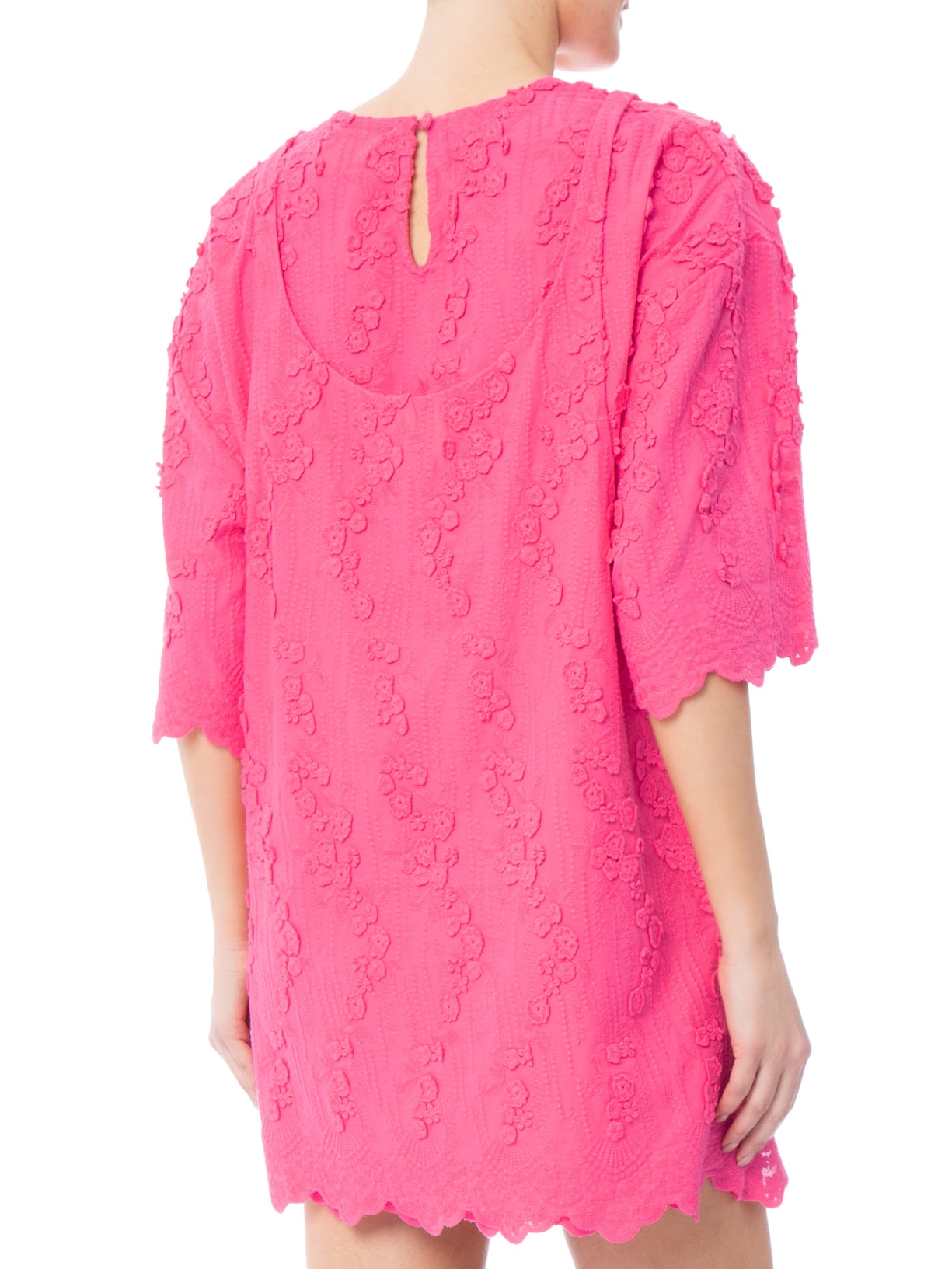 Vestido Cotton Raminho Rosa Paula Raia