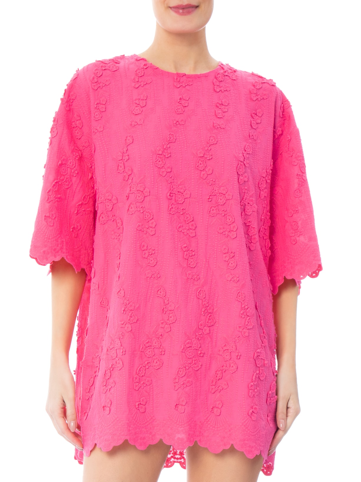 Vestido Cotton Raminho Rosa Paula Raia