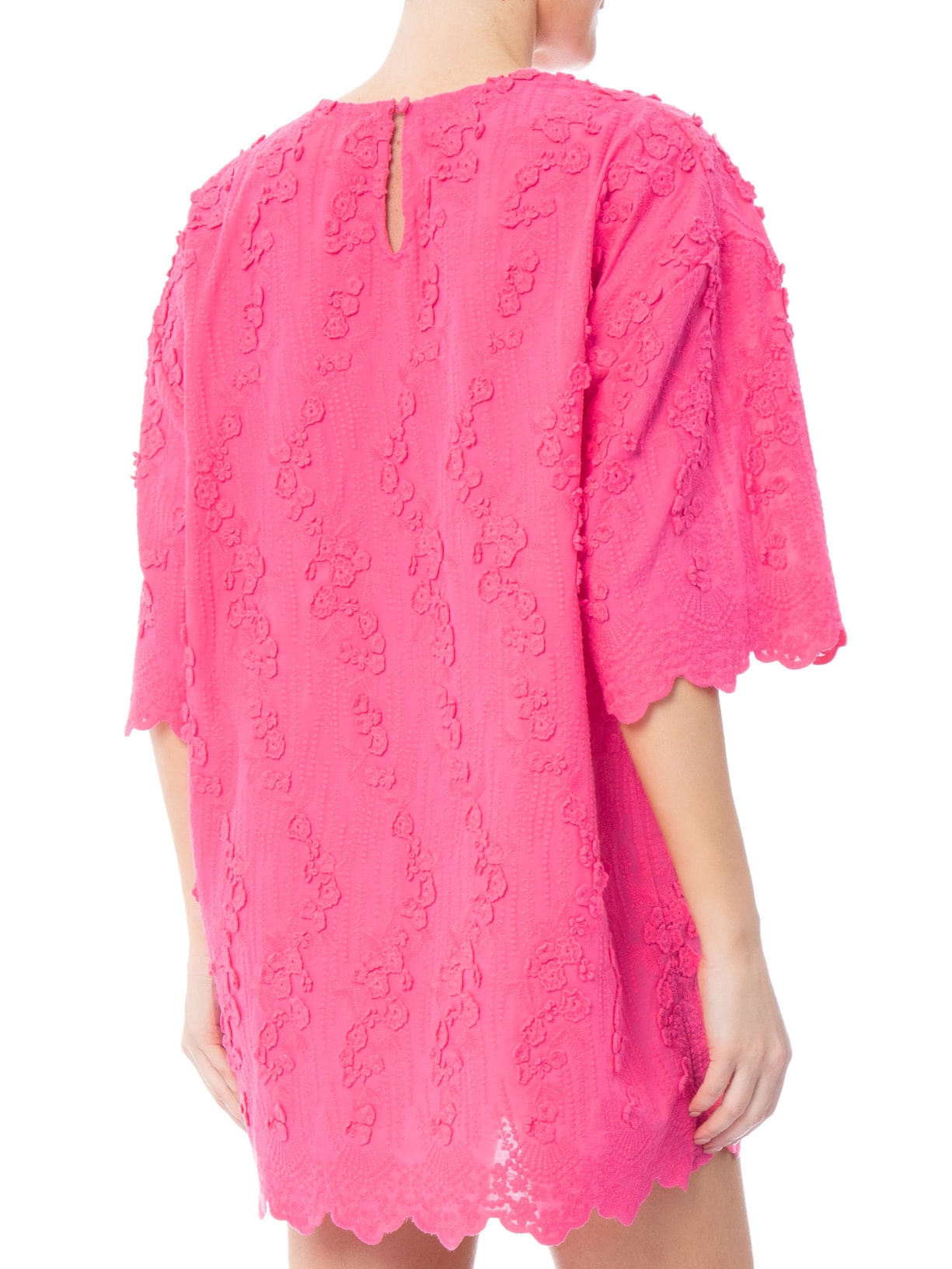Vestido Cotton Raminho Rosa Paula Raia