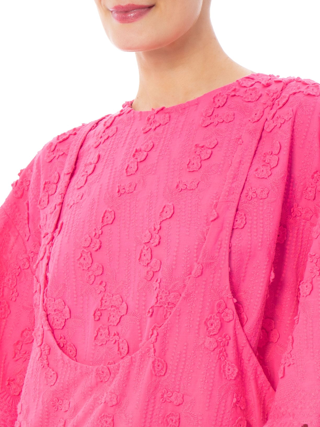 Vestido Cotton Raminho Rosa Paula Raia