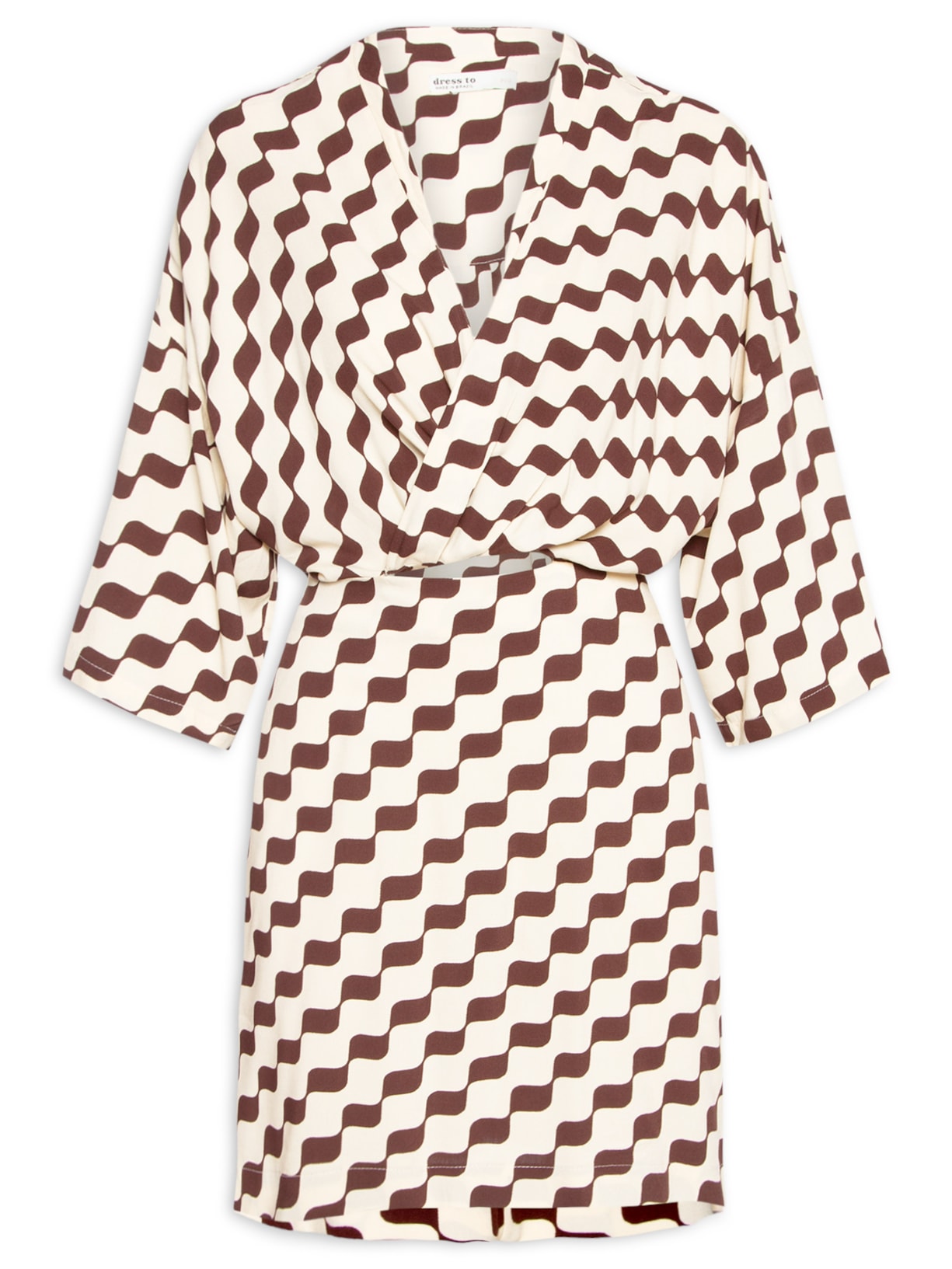 Vestido Crepe Estampa Bossa Nova - Marrom