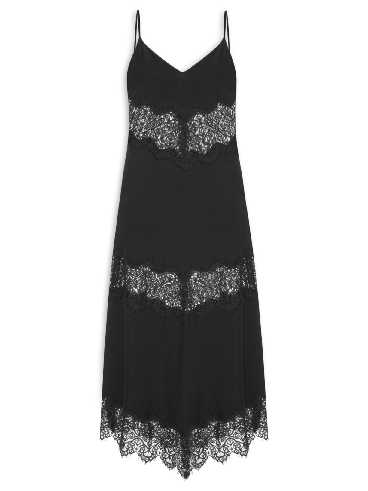 Vestido Crepe Lingerie Malu - Preto