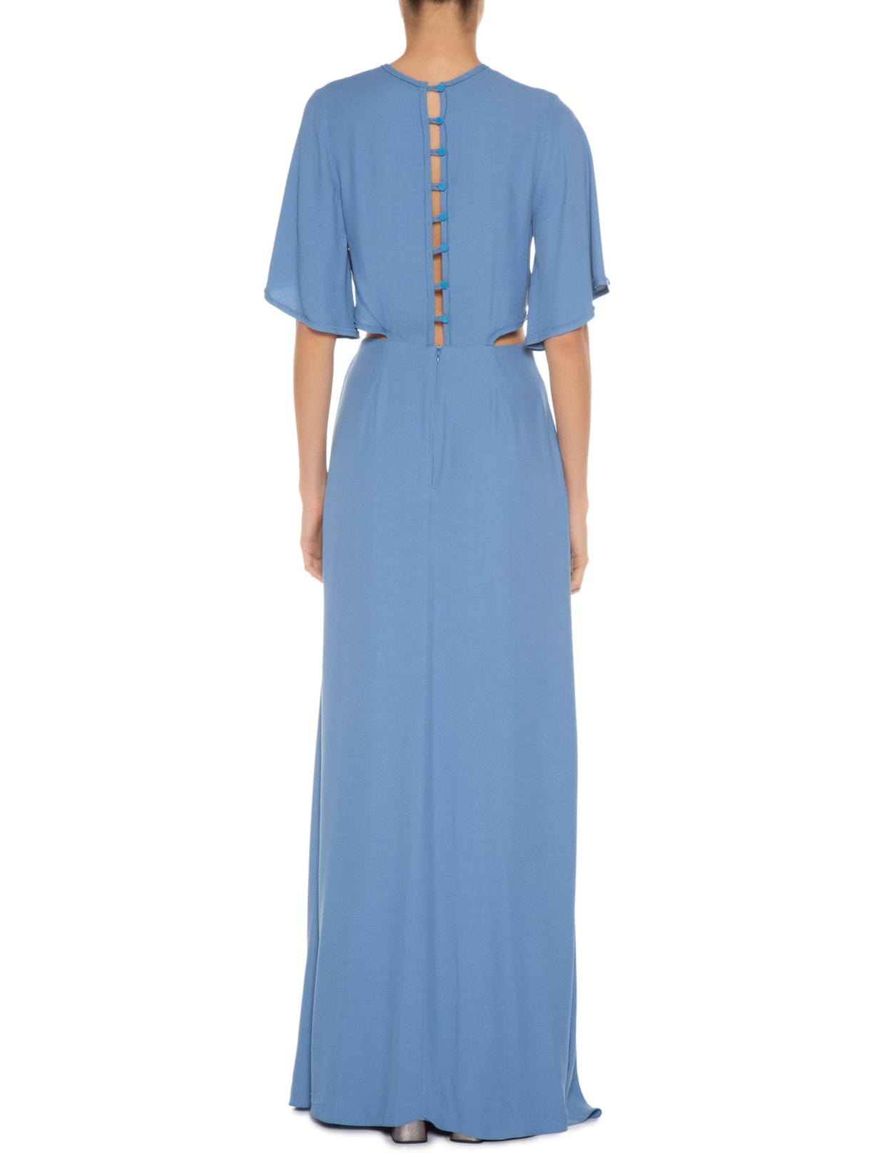 Vestido Crepe Liquido Yana Azul Nk