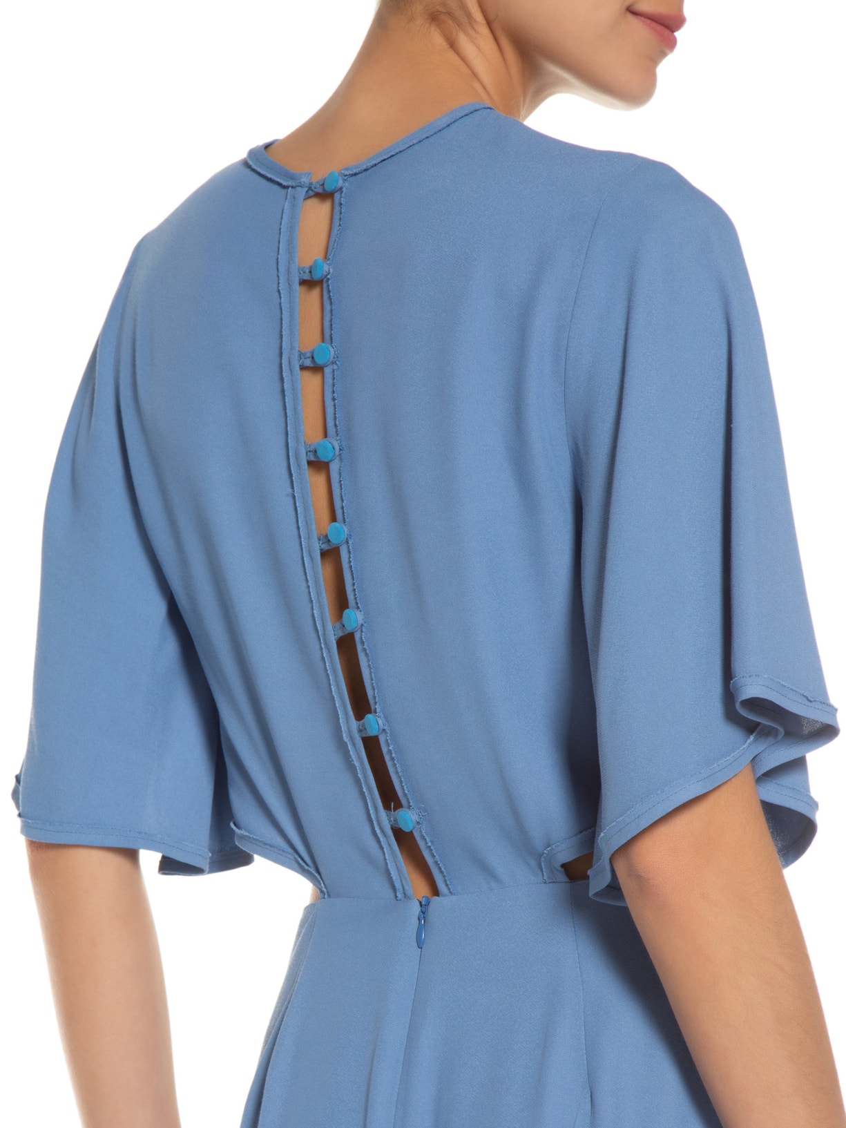 Vestido Crepe Liquido Yana Azul Nk