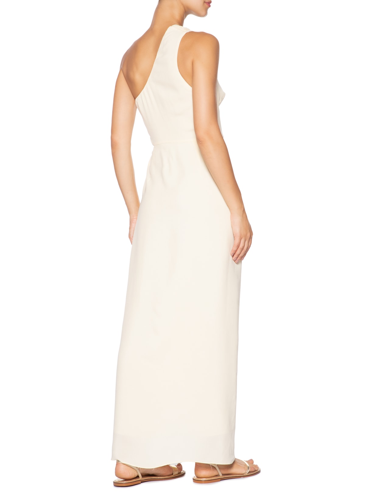 Vestido Crepe Longo Pareô Bege Dress To