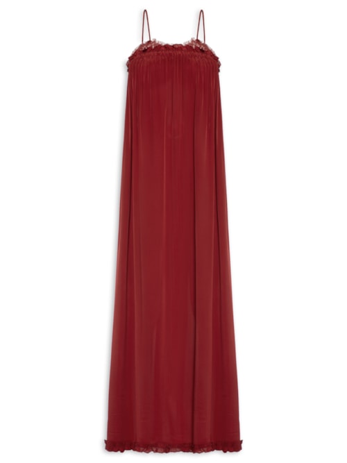 Vestido Crepe Pluma - Vermelho