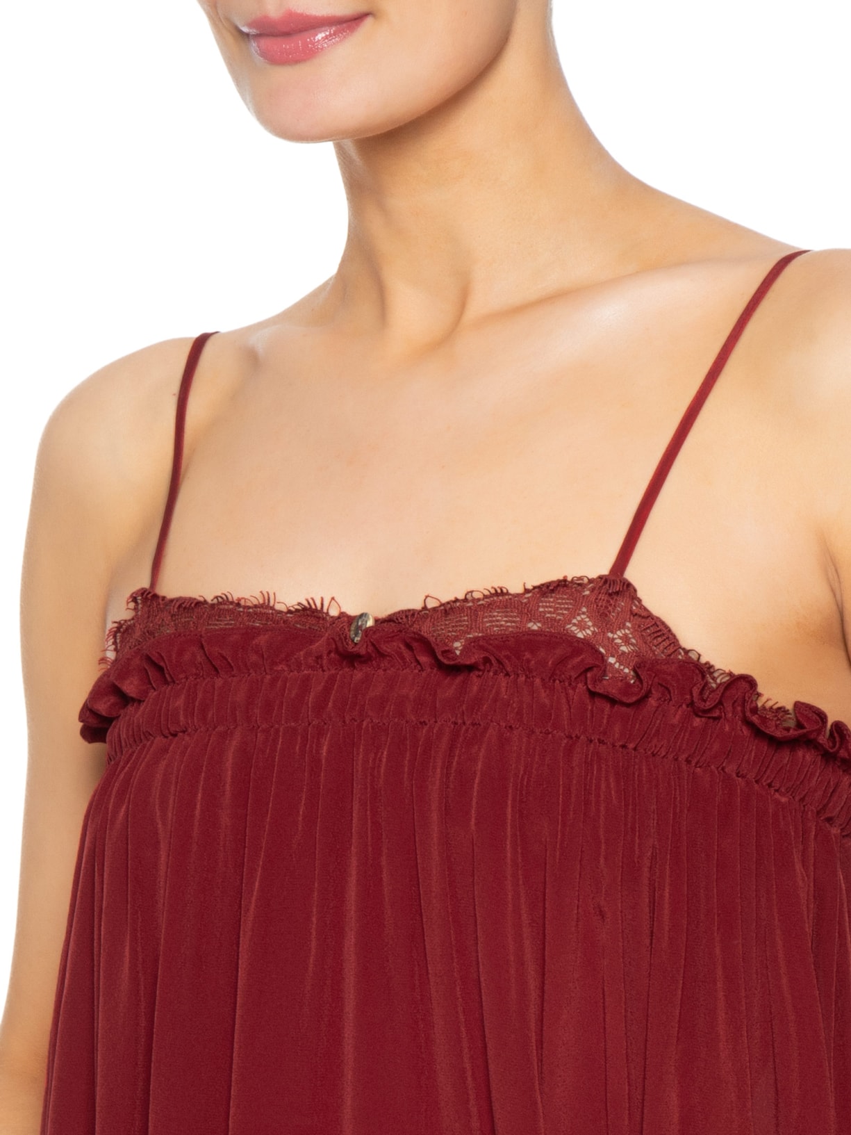 Vestido Crepe Pluma Vermelho Paula Raia