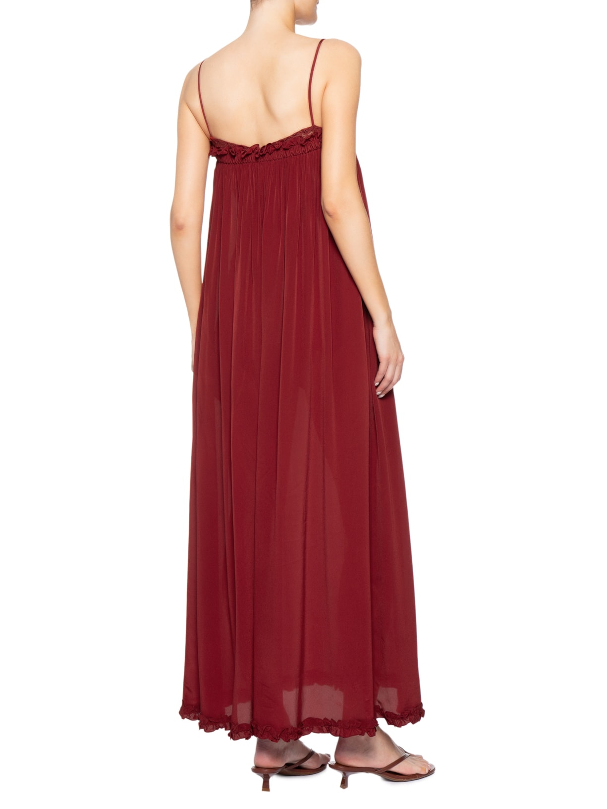 Vestido Crepe Pluma Vermelho Paula Raia