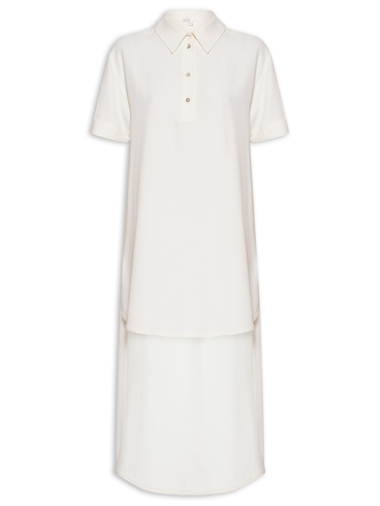 Vestido Crepe Round Gwen Off White Nk