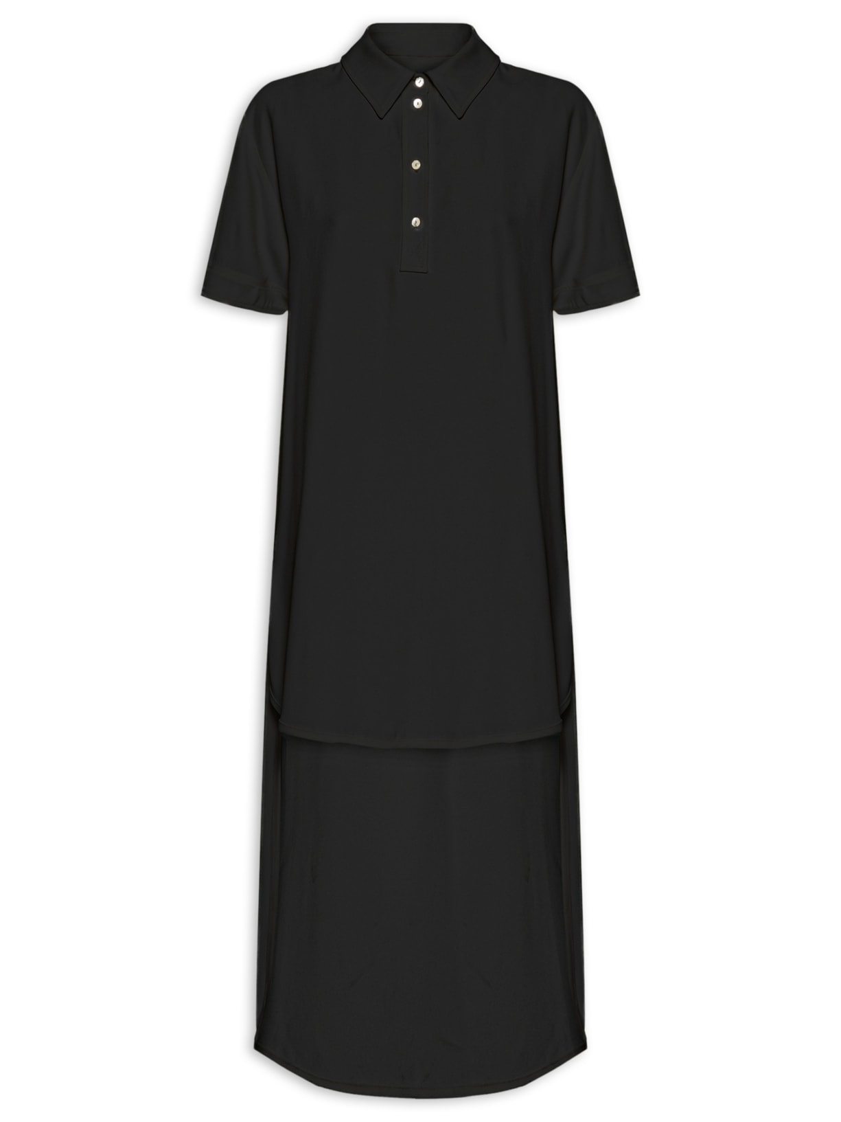 Vestido Crepe Round Gwen - Preto