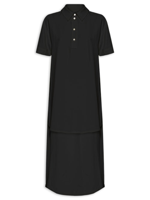 Vestido Crepe Round Gwen - Preto