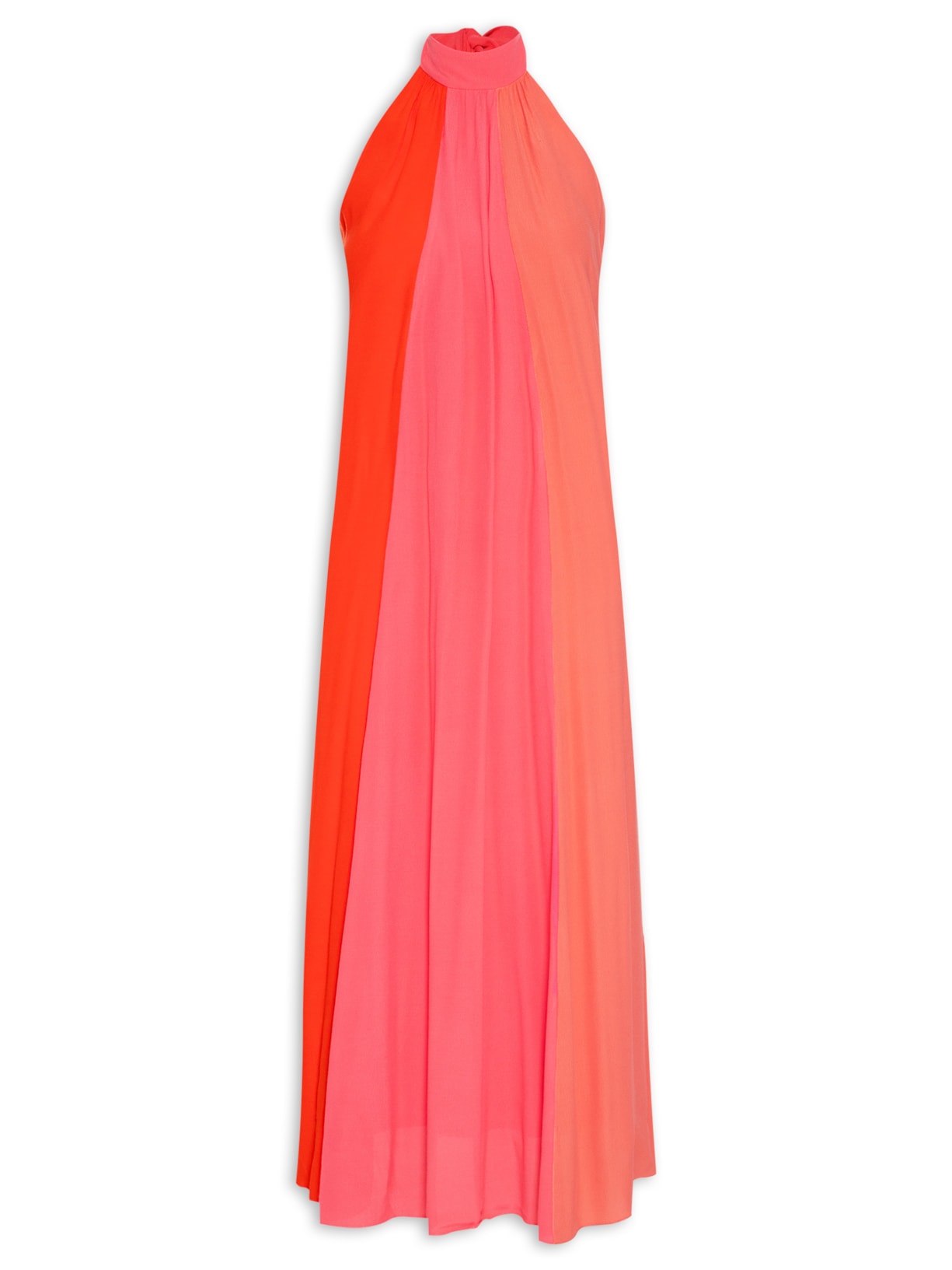 Vestido Crepe Tricolor - Rosa