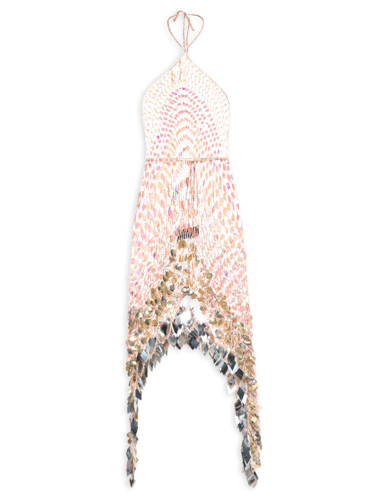 Vestido Crochê Cauda Dupla - Rosa