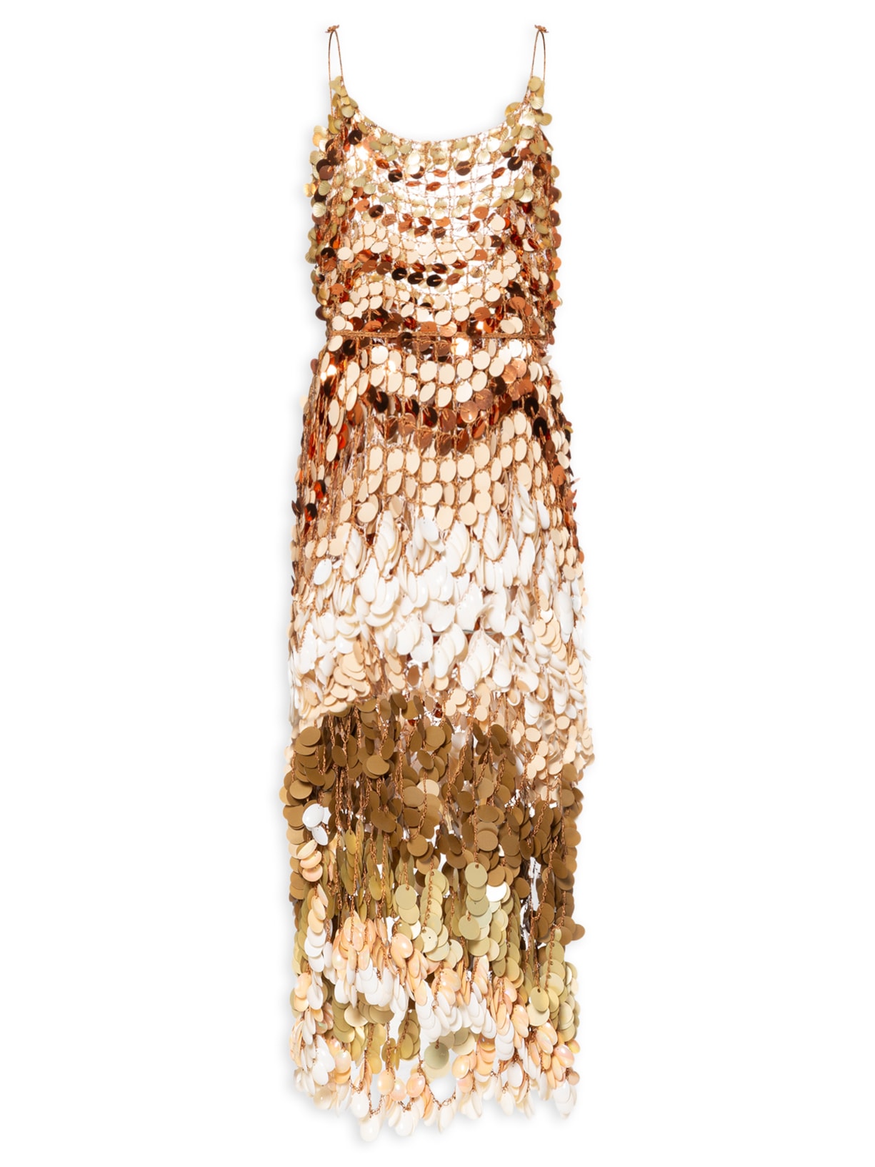 Vestido Crochê Midi - Dourado