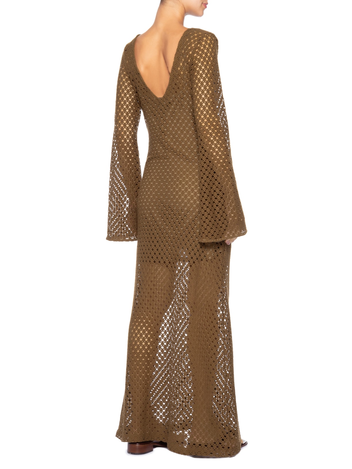 Vestido Crochet Beachwear Marrom Mktbeach