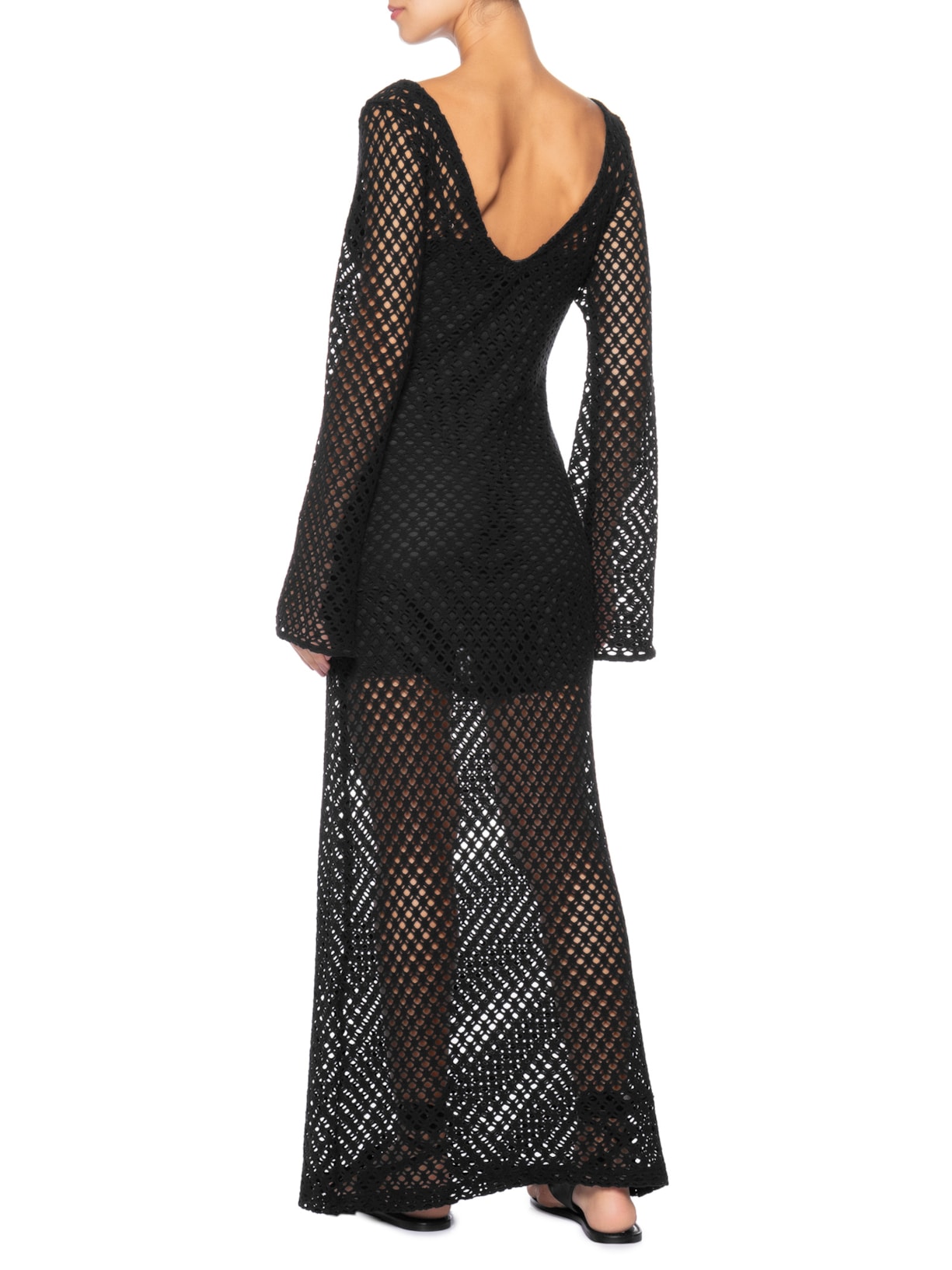 Vestido Crochet Beachwear Preto Mktbeach