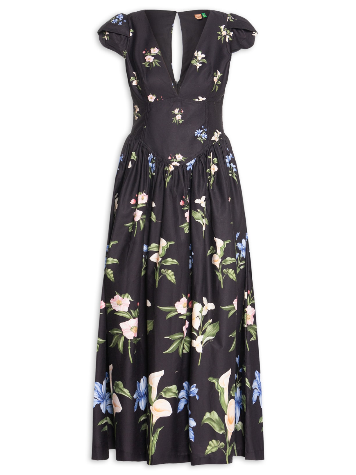 Vestido Cropped Agua de Flor Preto Farm