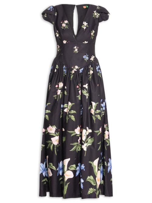 Vestido Cropped Agua de Flor - Preto