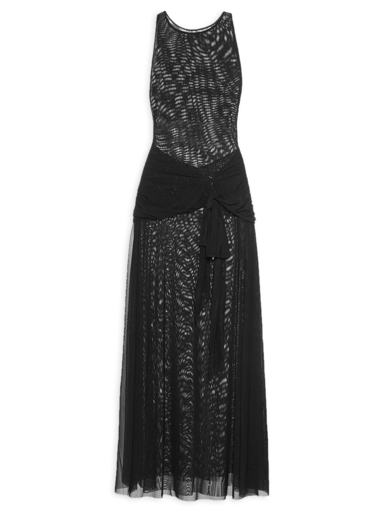 Vestido Cropped Amarração Tule Preto Farm