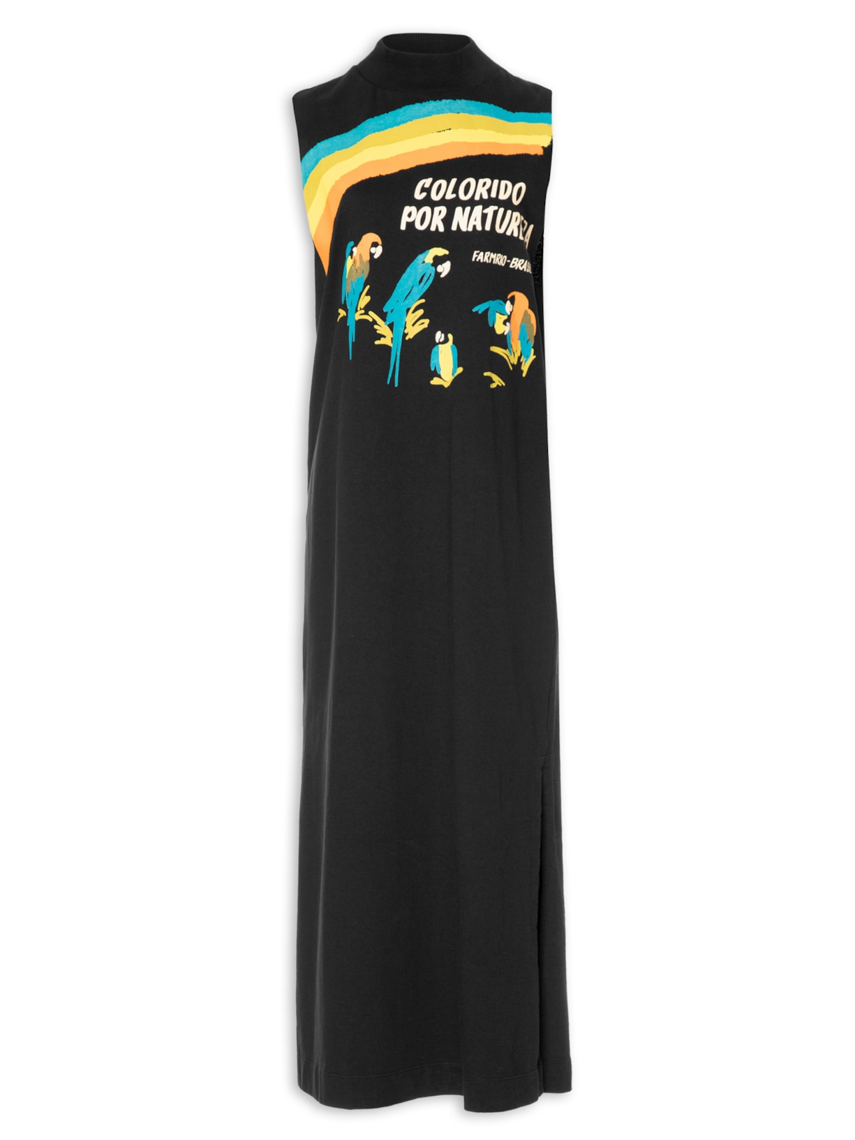 Vestido Cropped Colorido Por Natureza - Preto
