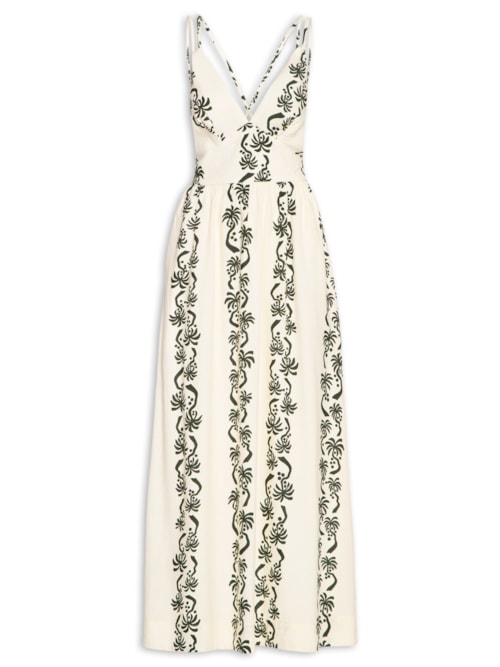 Vestido Cropped Estampa Aventureiro - Bege