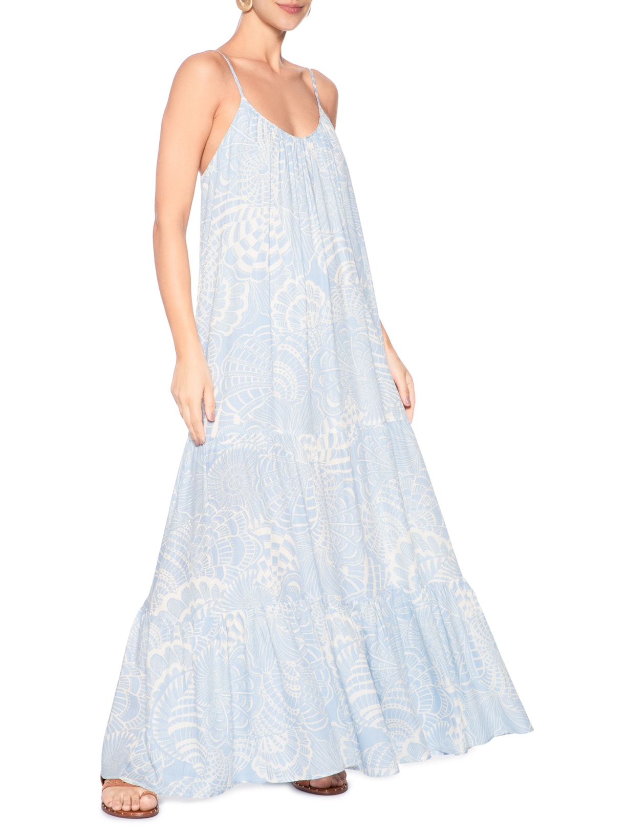 Vestido Cropped Estampa Cristalina Azul Dress To