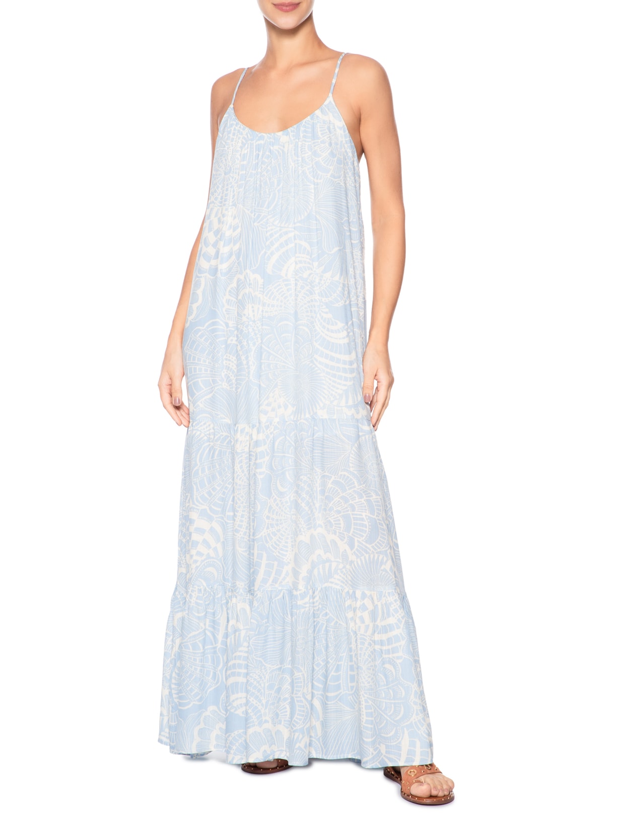 Vestido Cropped Estampa Cristalina Azul Dress To