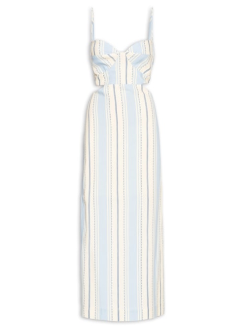Vestido Cropped Estampa Descanso - Azul