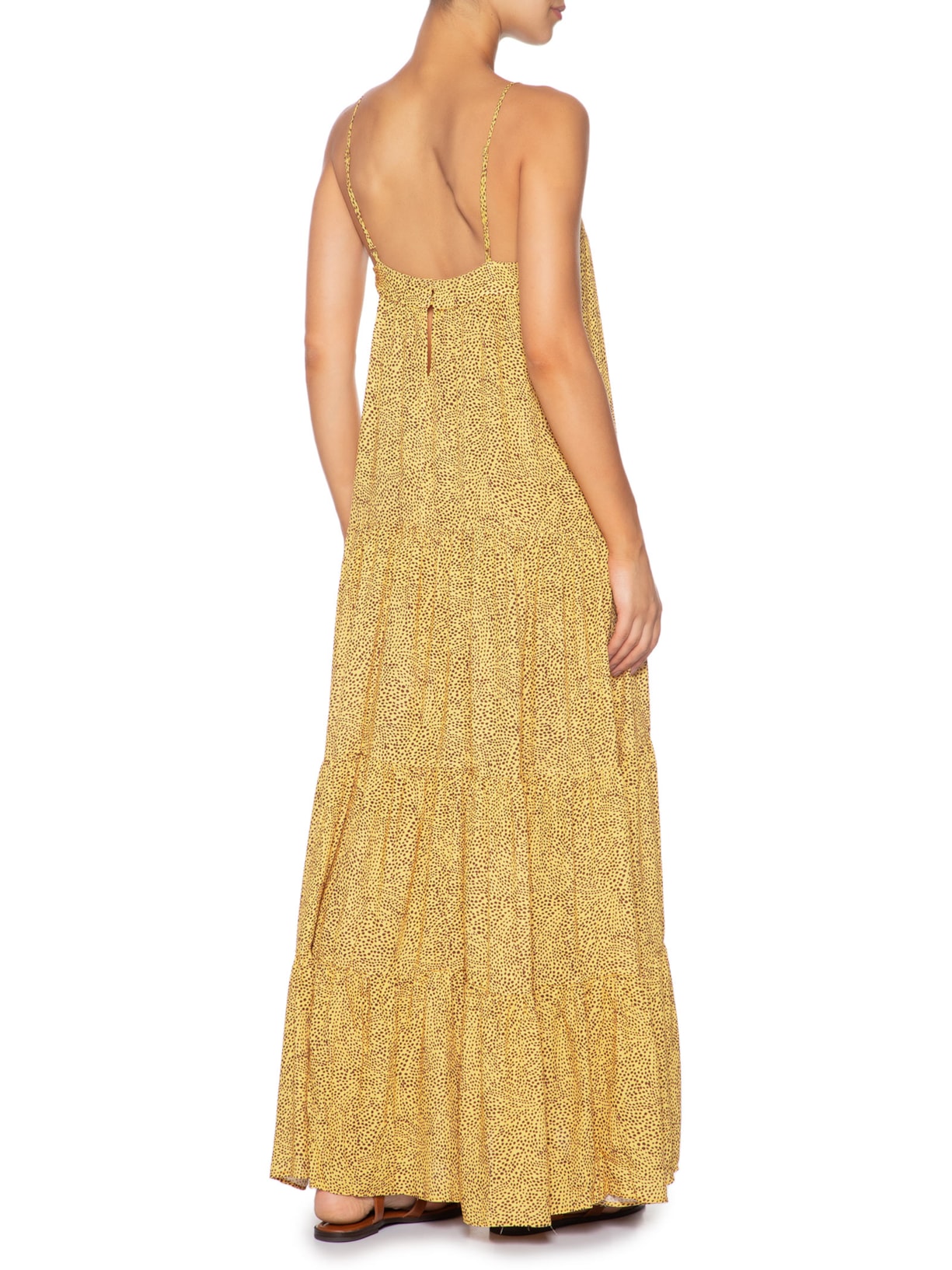 Vestido Cropped Estampa Gotas Amarelo Dress To
