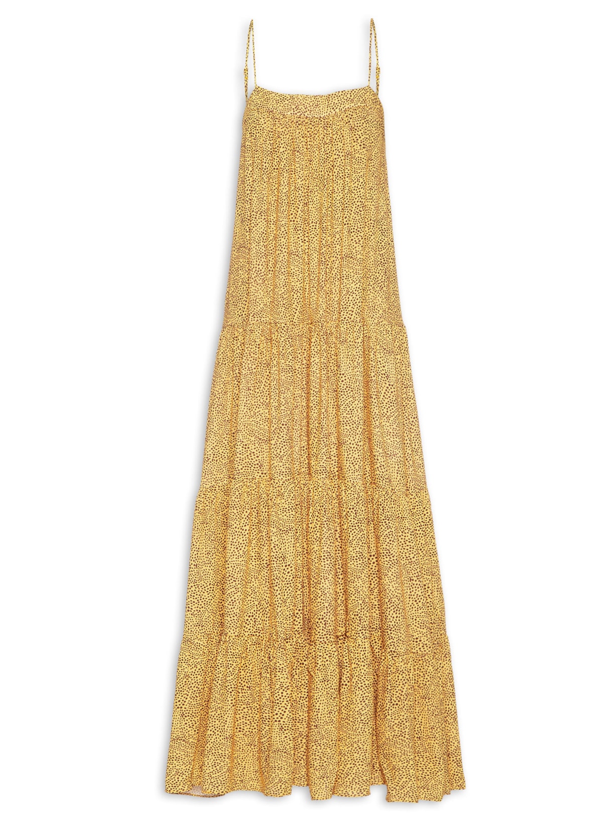 Vestido Cropped Estampa Gotas - Amarelo