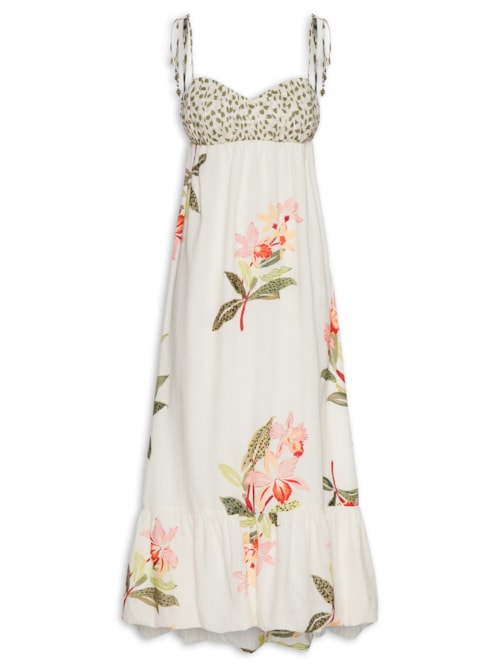 Vestido Cropped Estampa Verdejar Mix - Verde