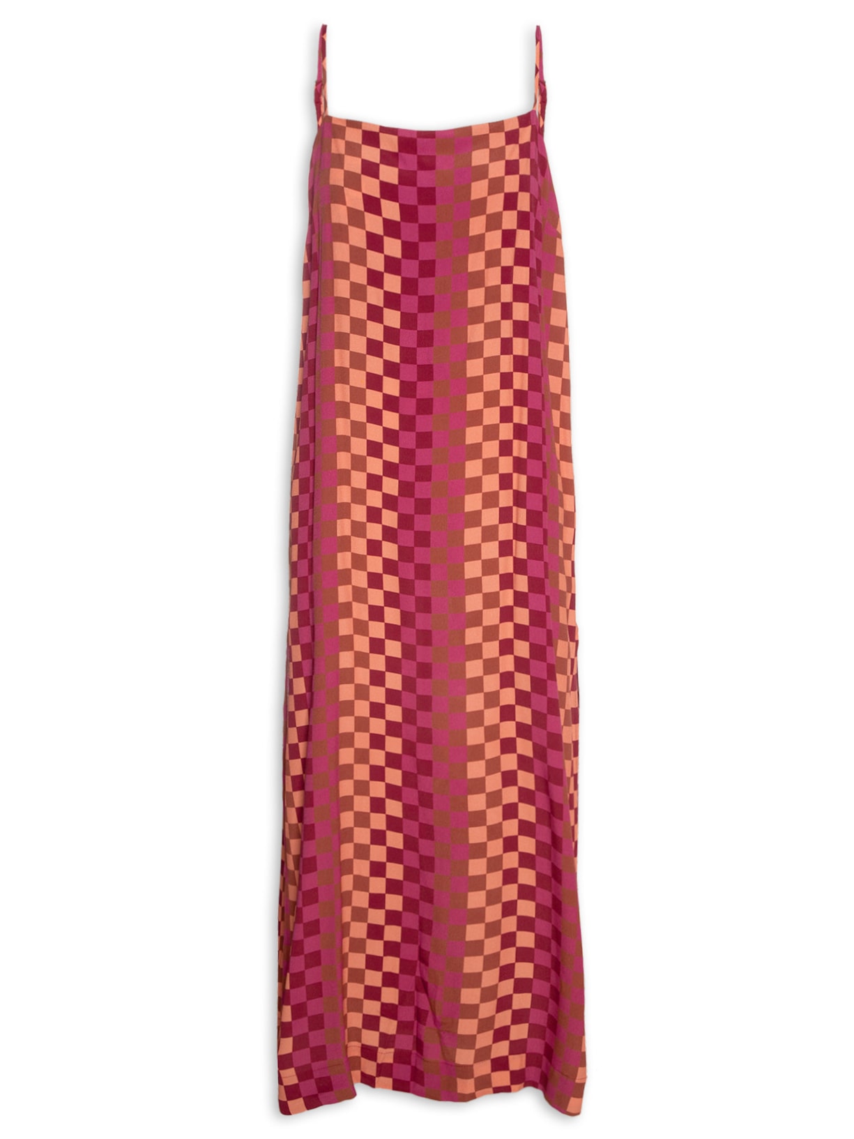 Vestido Cropped Fenda Estampa Caminho Rosa