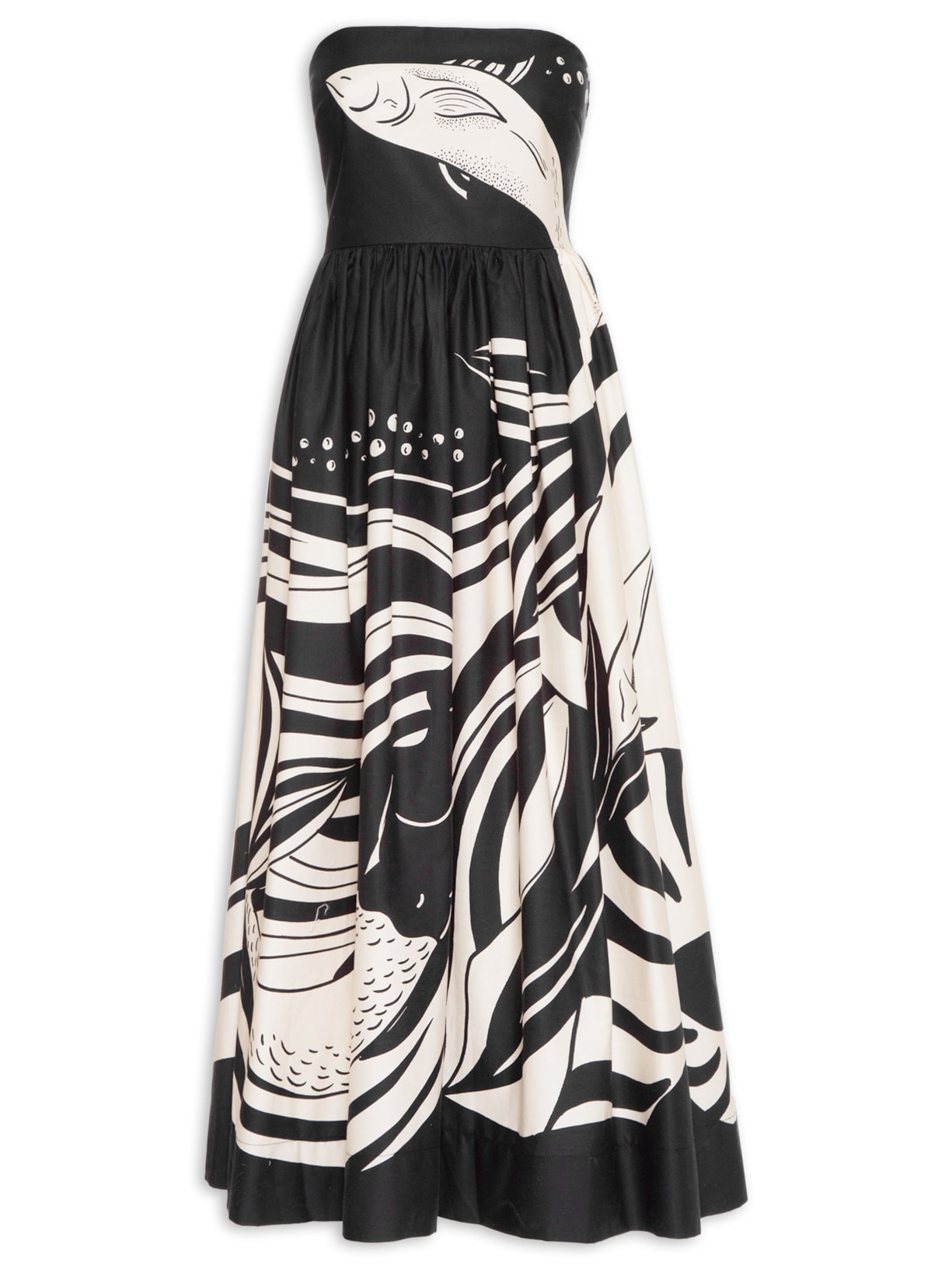 Vestido Cropped Festa De Mar - Preto