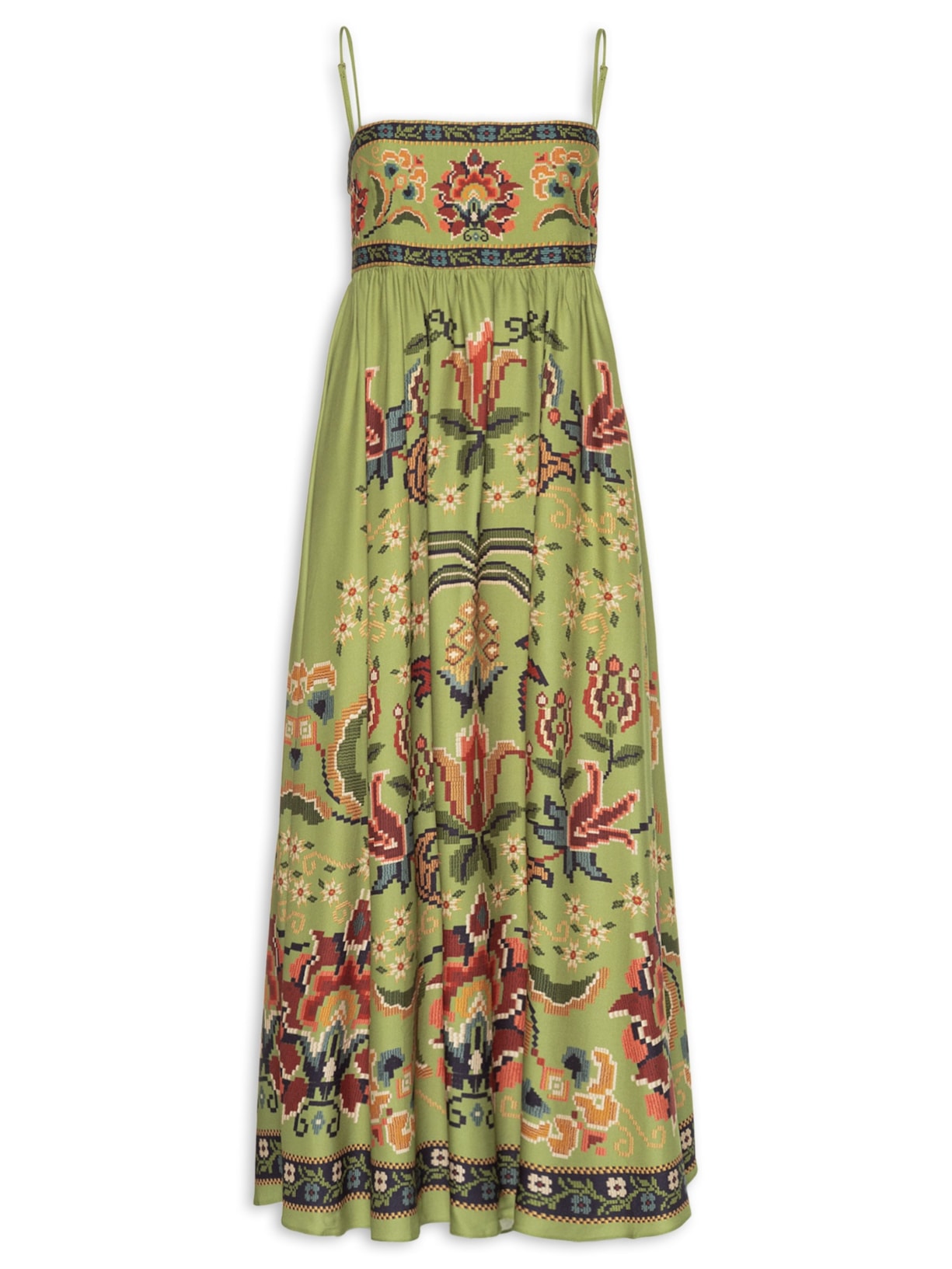 Vestido Cropped Flor de Jardim - Verde