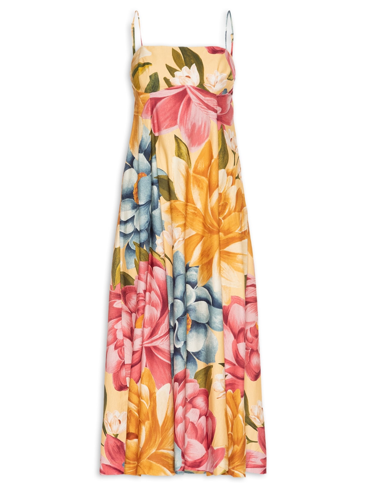 Vestido Cropped Floral Rebeca - Amarelo