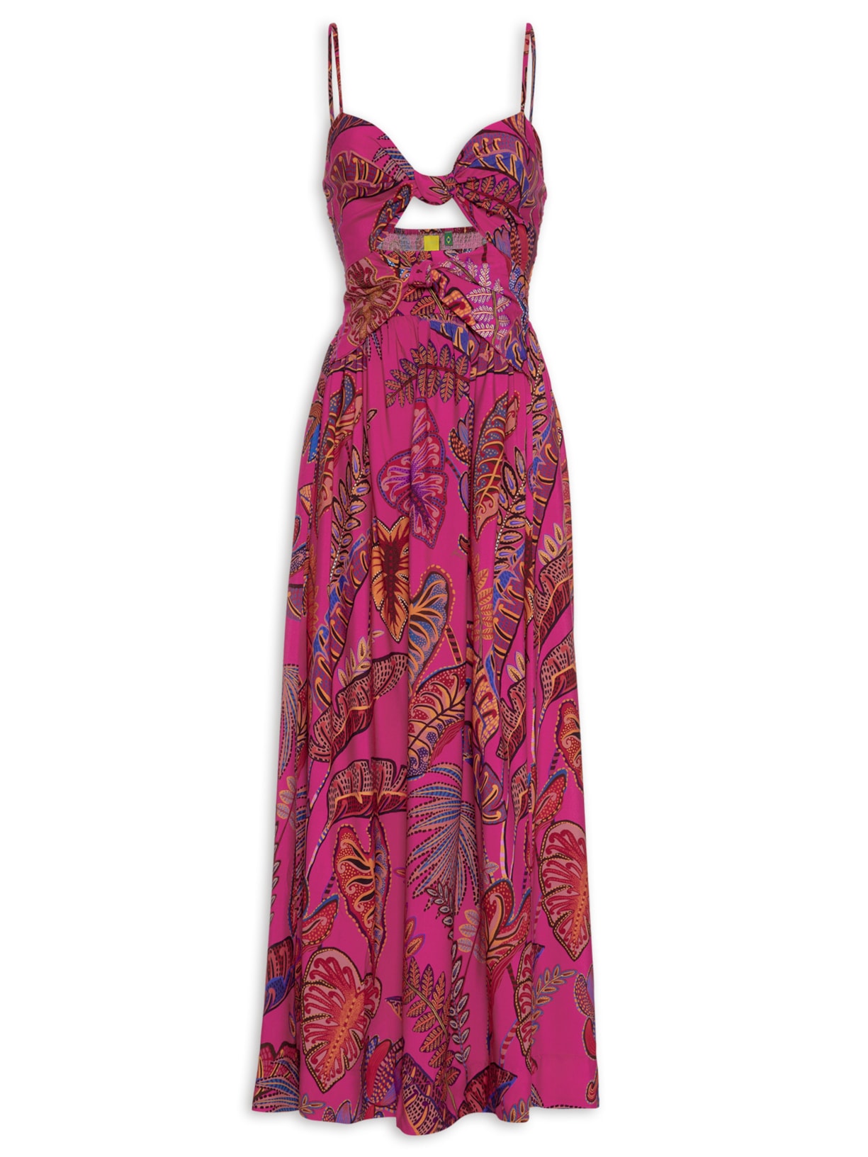 Vestido Cropped Folhagem Cool - Rosa