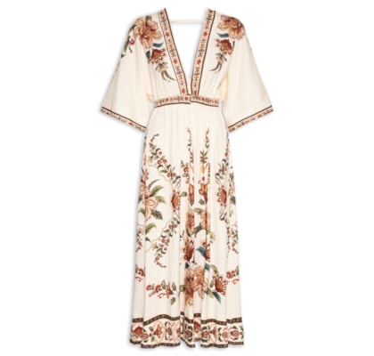 Vestido Cropped Jardim Majestoso - Off White