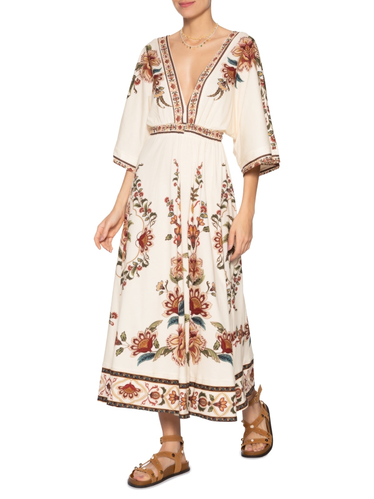 Vestido Cropped Jardim Majestoso Off White Farm