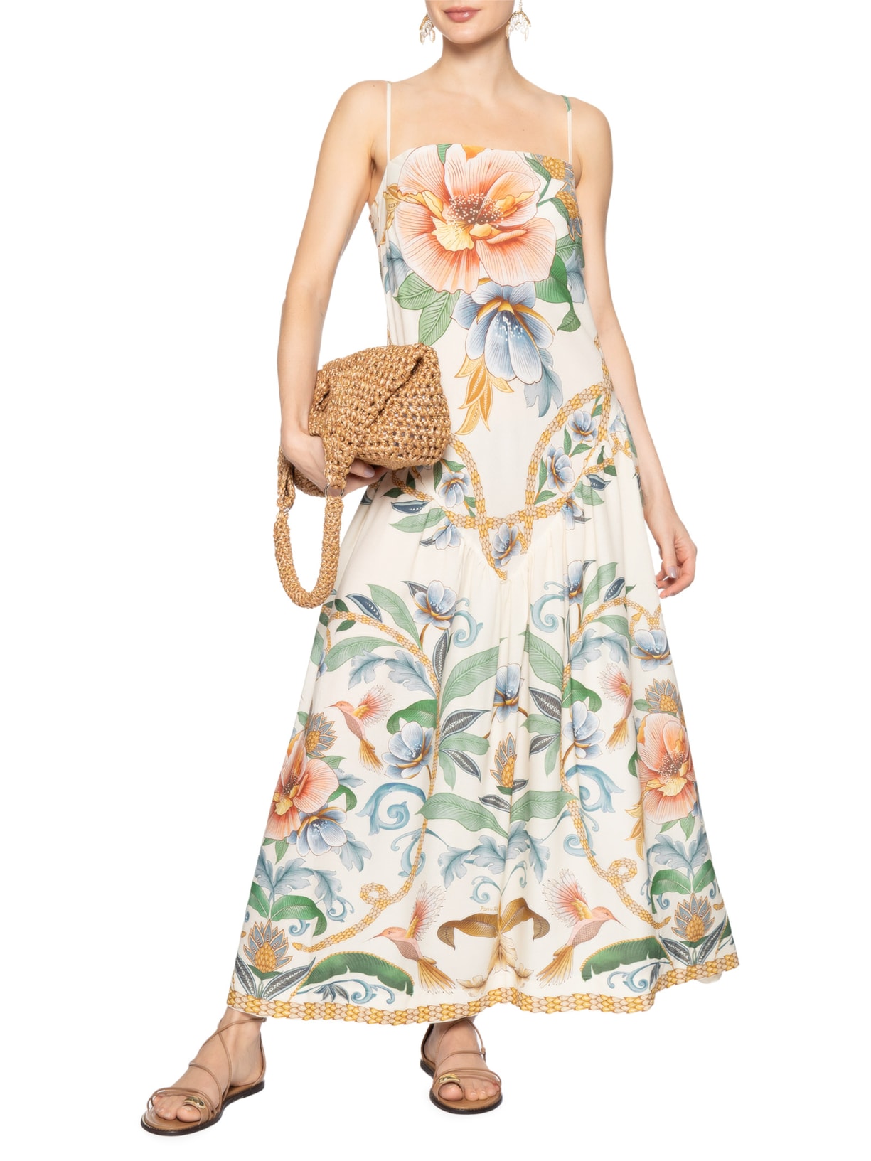 Vestido Cropped Jardim Real Bege Farm