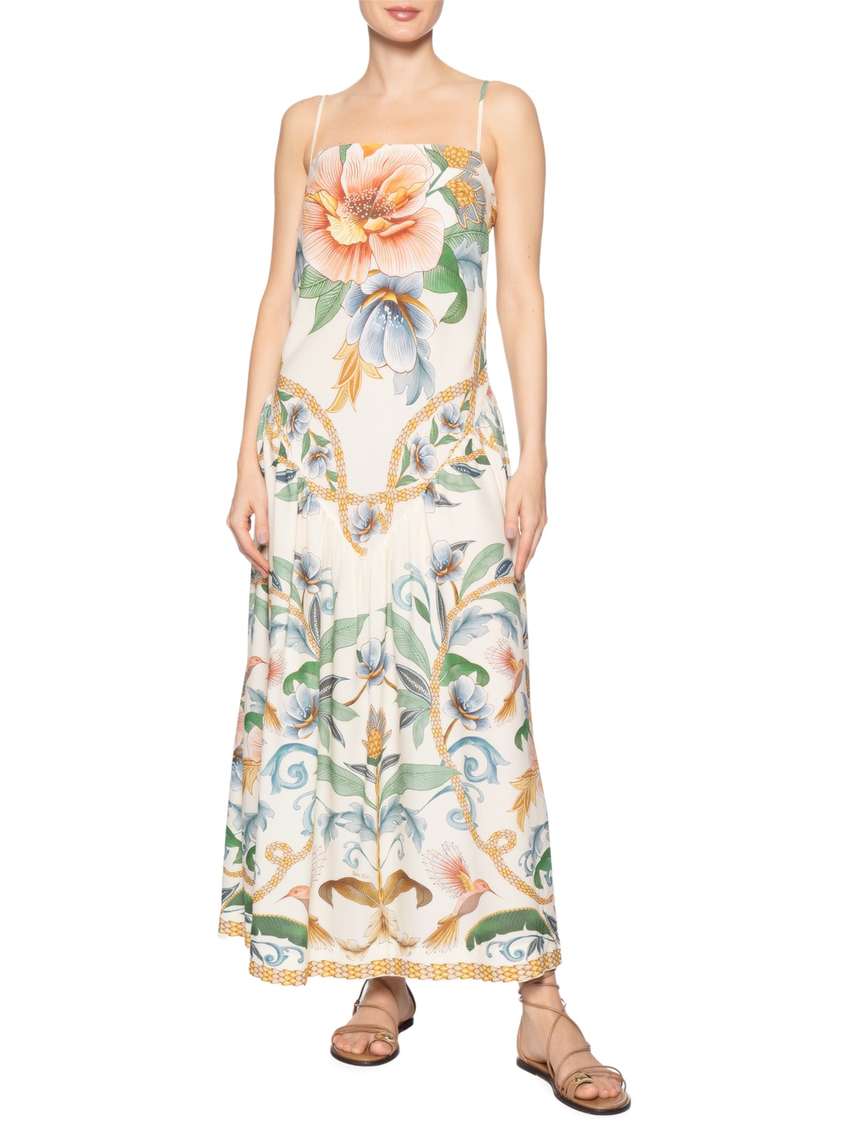 Vestido Cropped Jardim Real Bege Farm