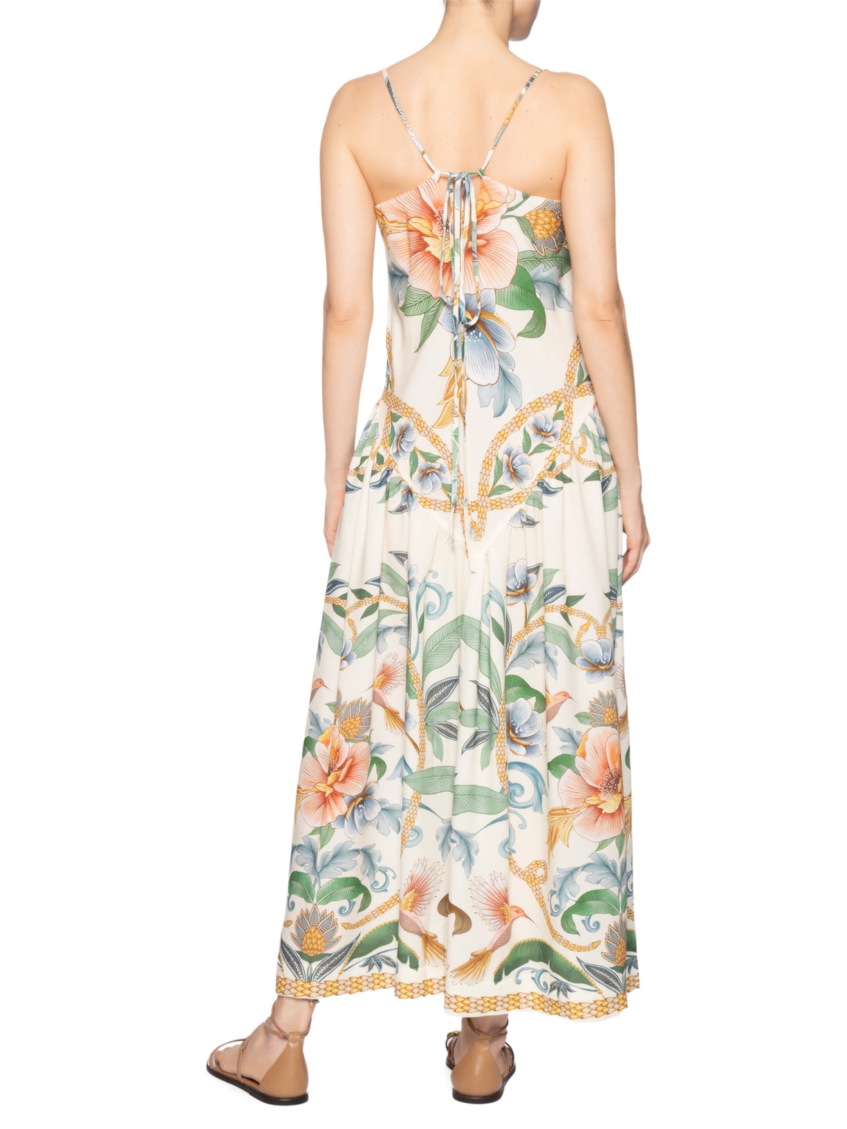 Vestido Cropped Jardim Real Bege Farm