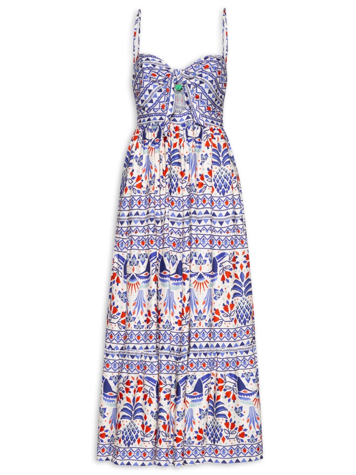 Vestido Cropped Lenço Magia Tropical - Azul