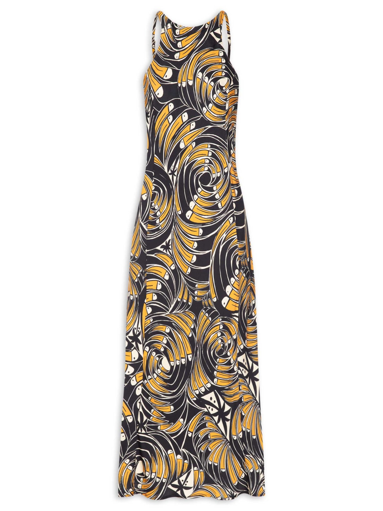 Vestido Cropped Leque De Tucanos - Preto