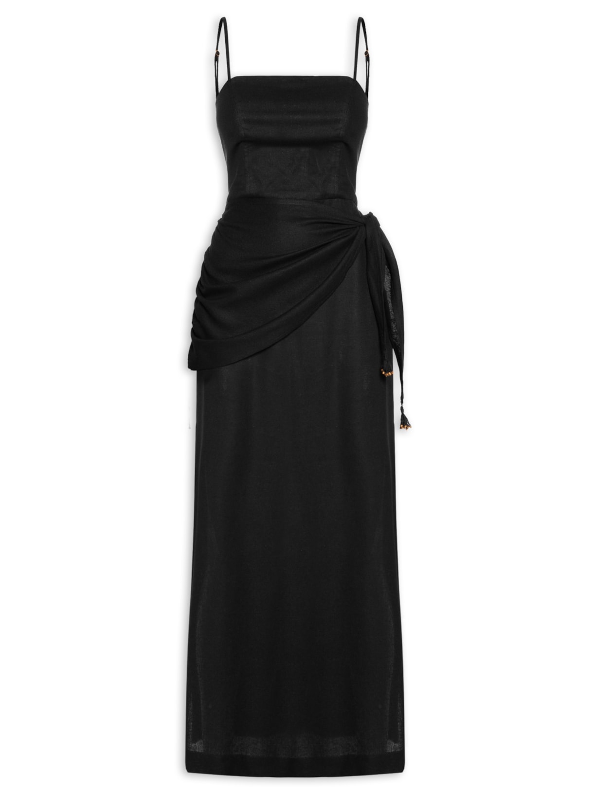 Vestido Cropped Linho Parêo - Preto