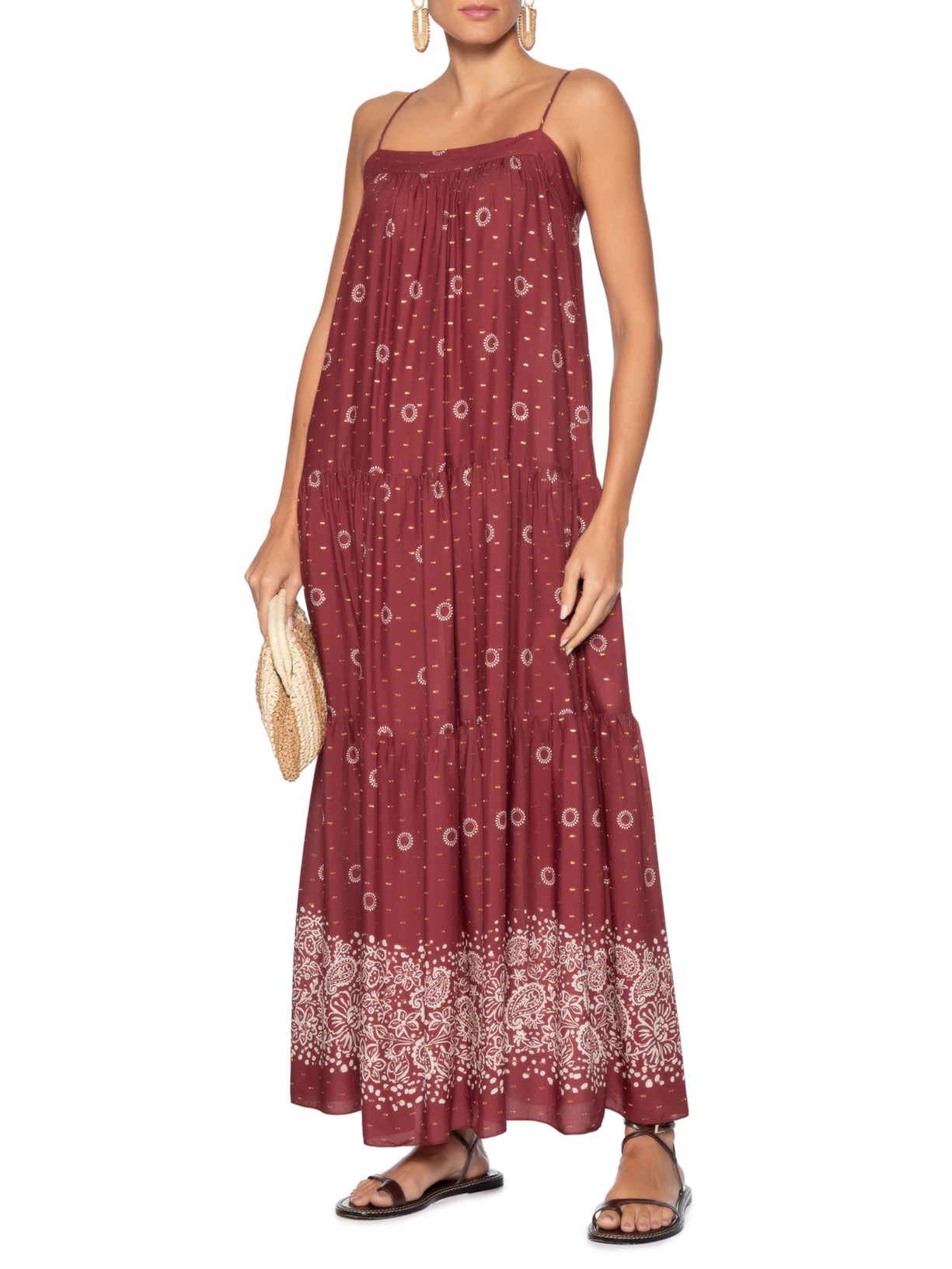 Vestido Cropped Lurex Est Aurea Vermelho Dress To