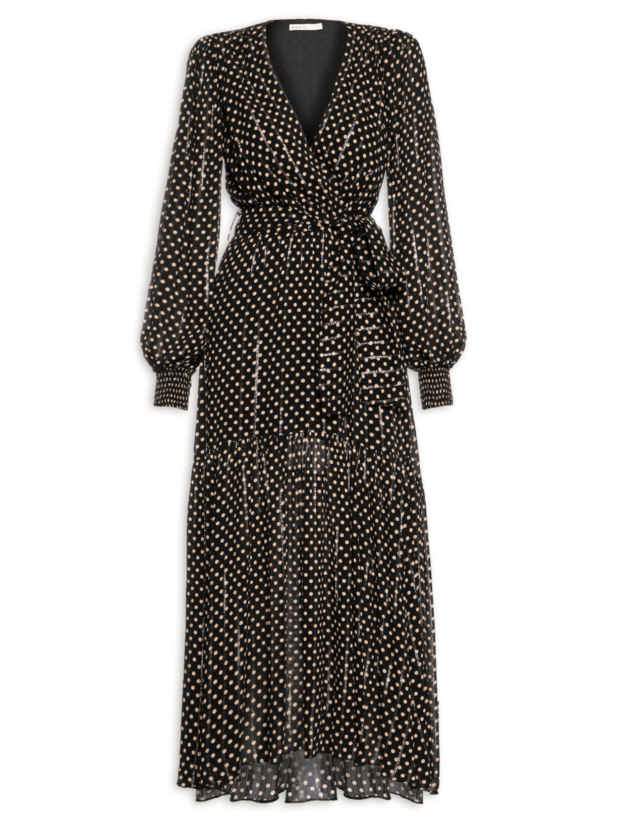 Vestido Cropped Lurex Estampa Anoitecer - Preto