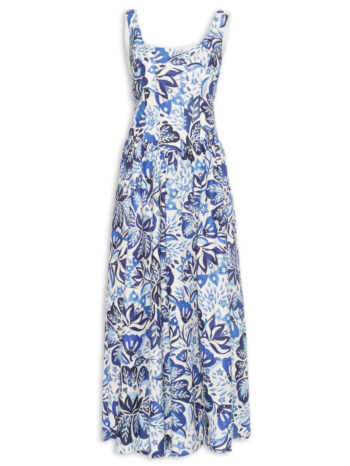 Vestido Cropped Paraíso de Flor - Azul