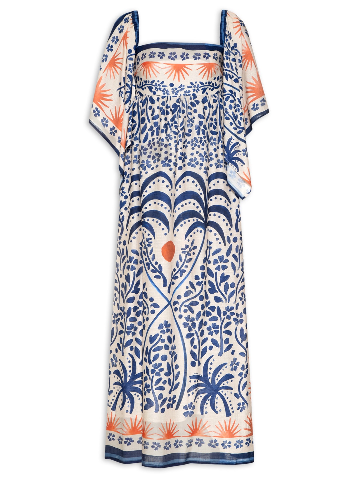 Vestido Cropped Tarde De Verão - Azul