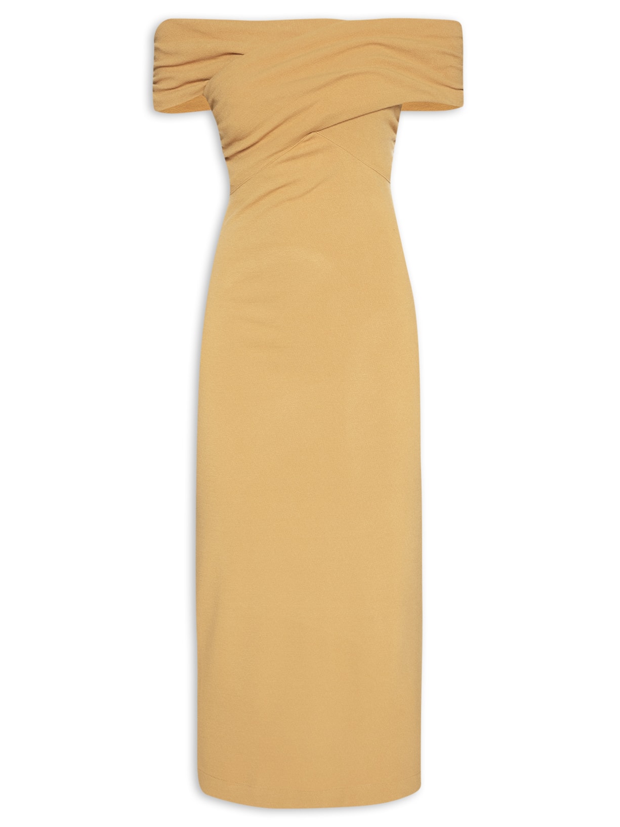 Vestido Cruzado Sem Manga - Marrom